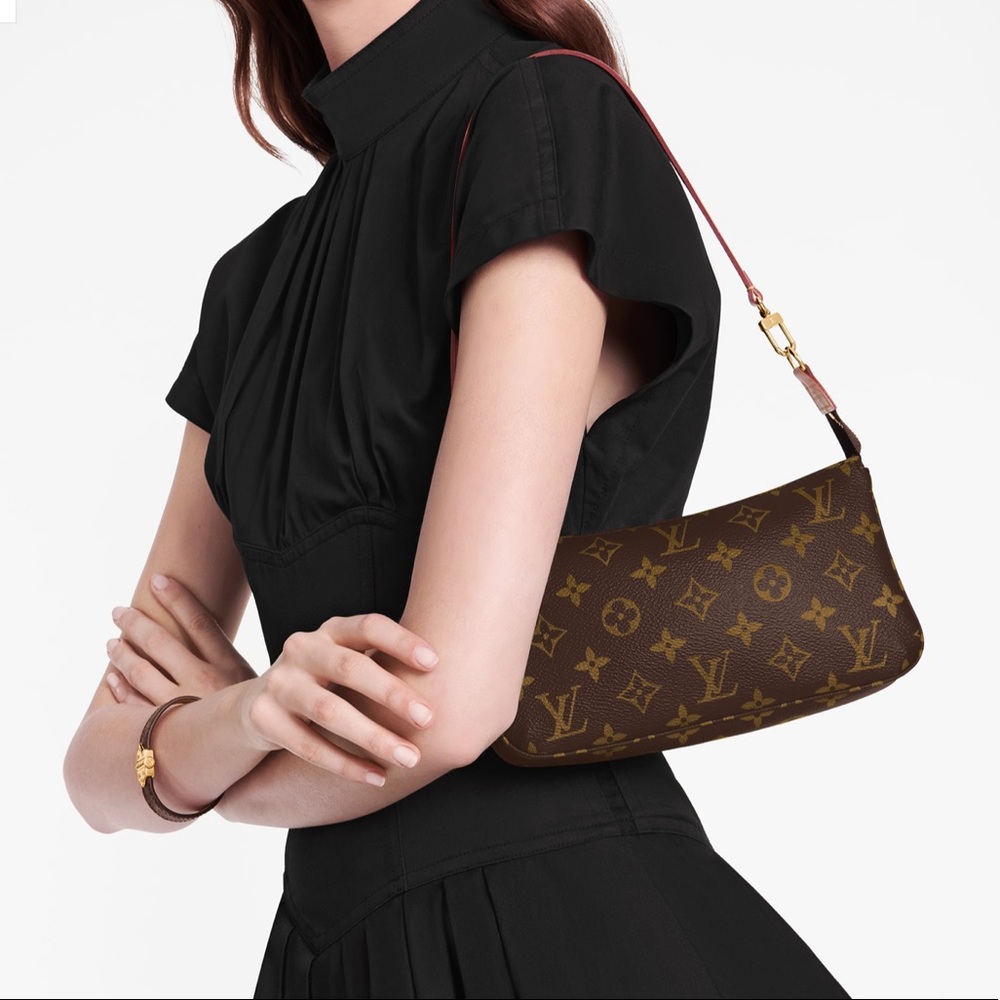 🆕LOUIS VUITTON POCHETTE ACCESSORIES WITH NEW 16 MM MONOGRAM STRAP